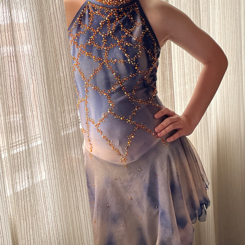 Custom Competition Figure Skating/Dance Dress - EUC, SMALL